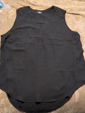 torrid Harper Black Sleeveless Choffon V-Neck Blouse Size 00 (10)